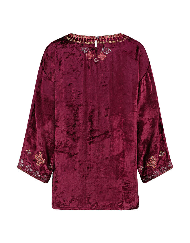 East Ansi Embroidered Velvet Top, Purple (PURPLE), large