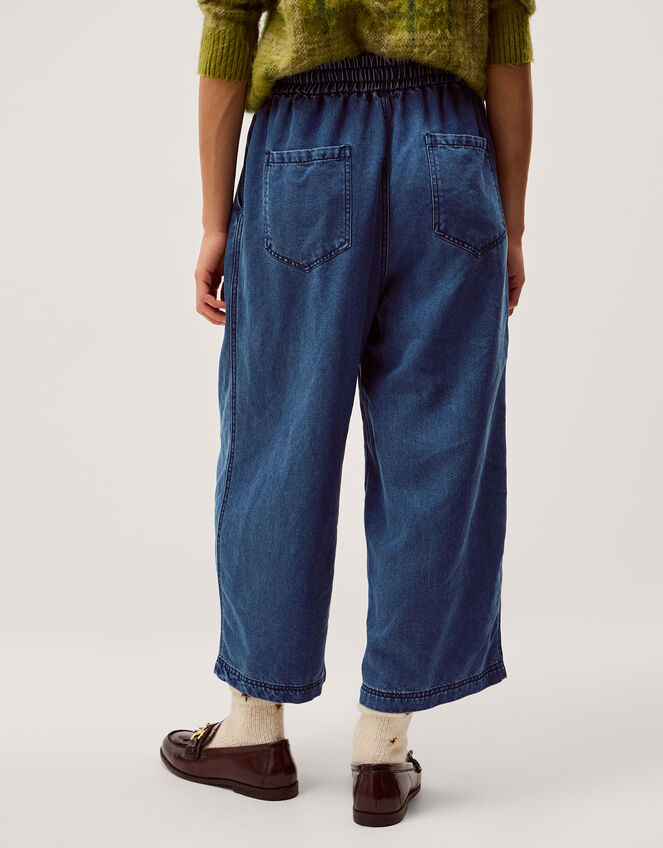 Rhea Tie Front Denim Trousers Blue