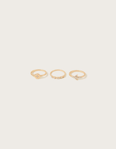 Celestial Rings Set of Three, Gold (GOLD), large