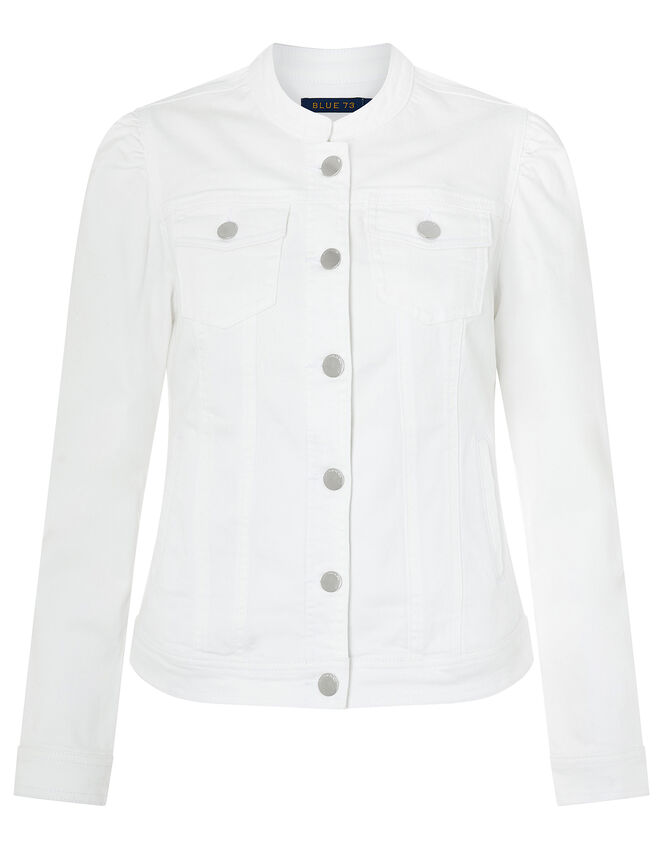 Fern Denim Jacket with Organic Cotton, White (WHITE), large
