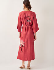 Jasmine Kimono Midi Dress, Orange (RUST), large