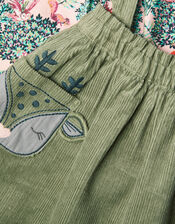 Baby Print Top and Corduroy Pinafore Set, Green (GREEN), large