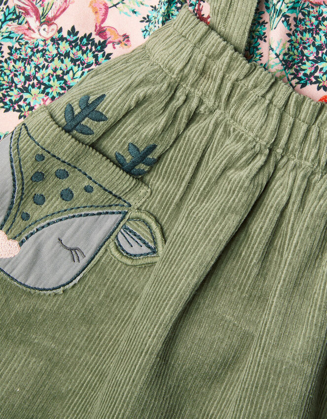 Baby Print Top and Corduroy Pinafore Set, Green (GREEN), large