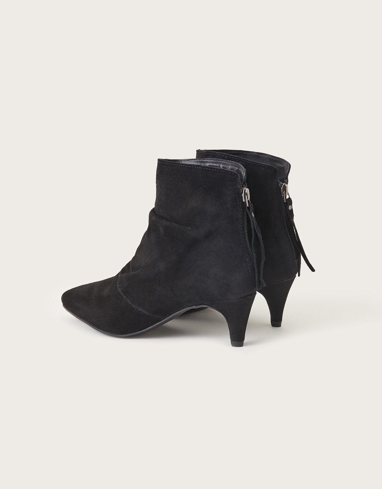 Black suede kitten store heel boots