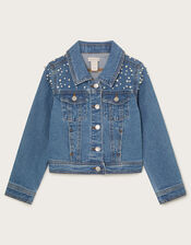 Pearl Denim Jacket, Blue (BLUE), large