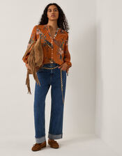 Georgie Botanical Print Blouse, Copper (COPPER), large