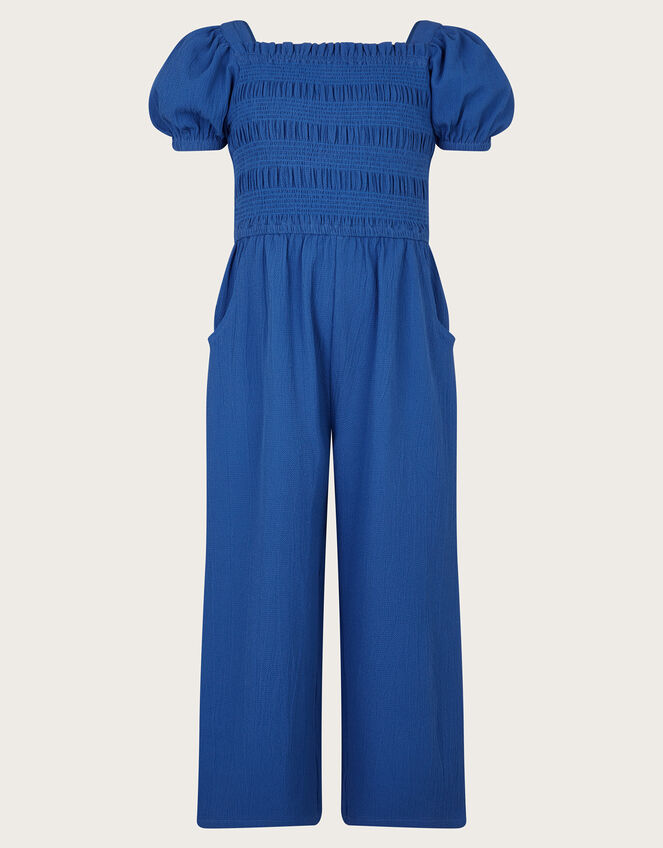 Ruffle Shirred Jumpsuit Blue | Girls' Jumpsuits & Playsuits | Monsoon UK.