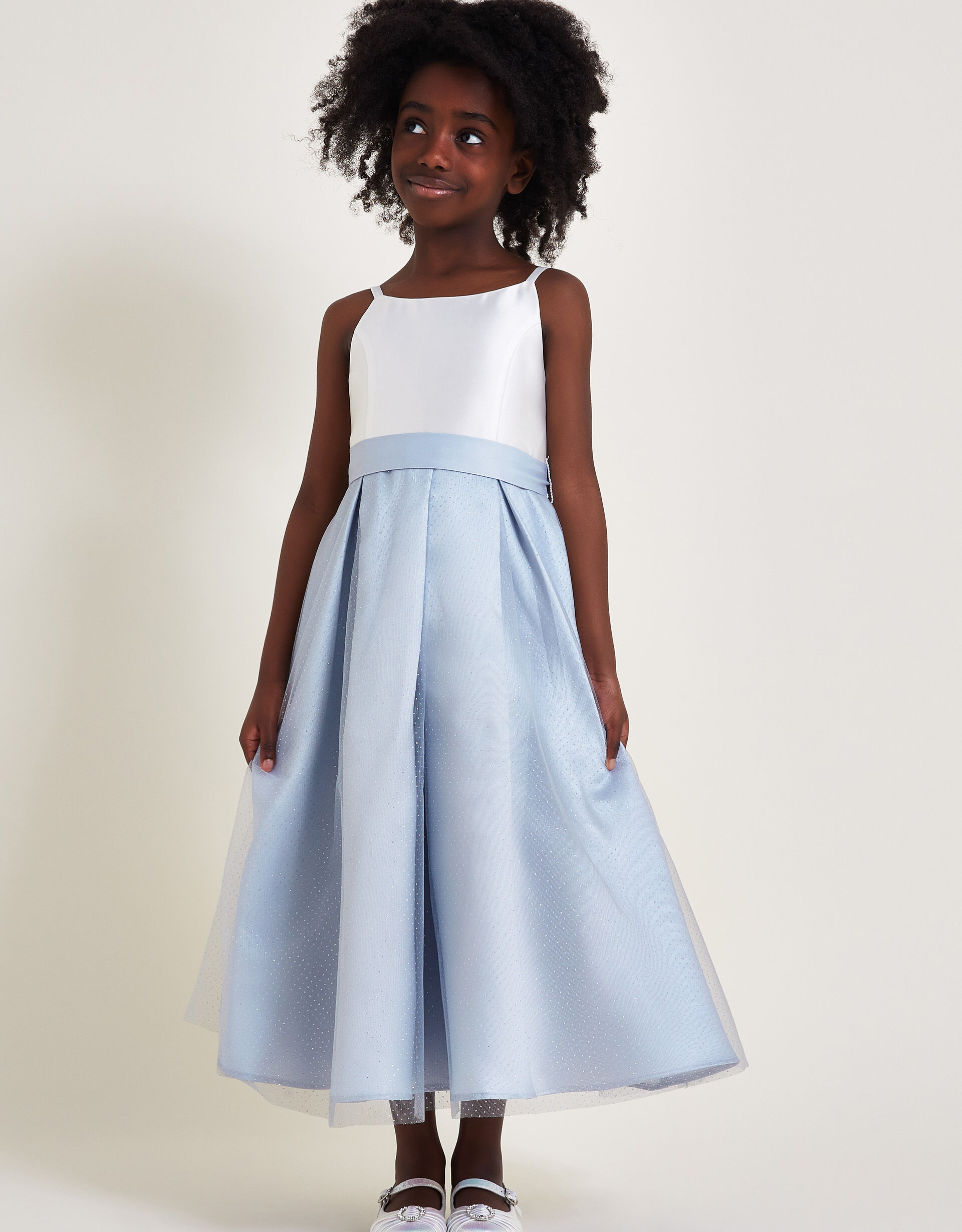 Anastasia Glitter Tulle Maxi Dress Blue