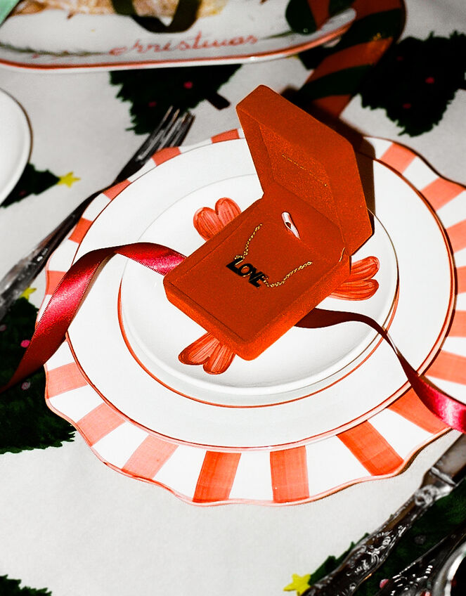 Anna + Nina Candy Cane Scallop Dinner Plate, , large