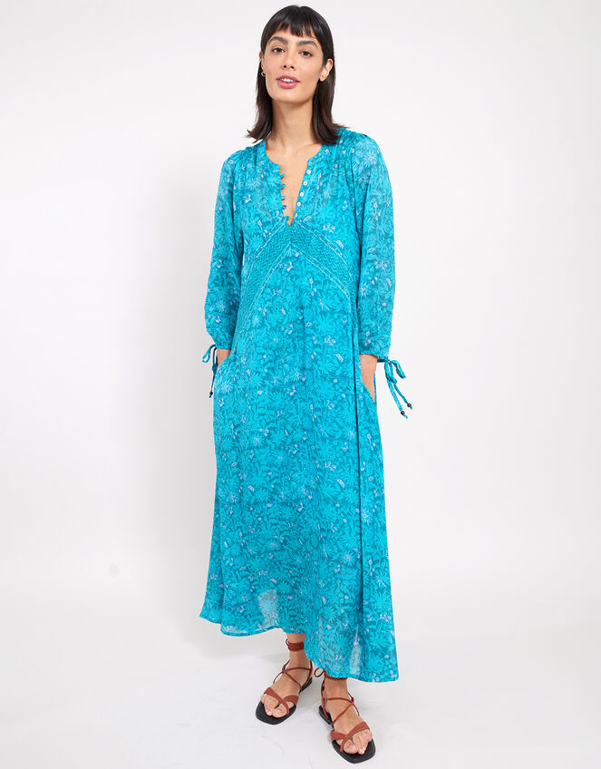 East Bohemian Print Dress, Teal (TEAL), large