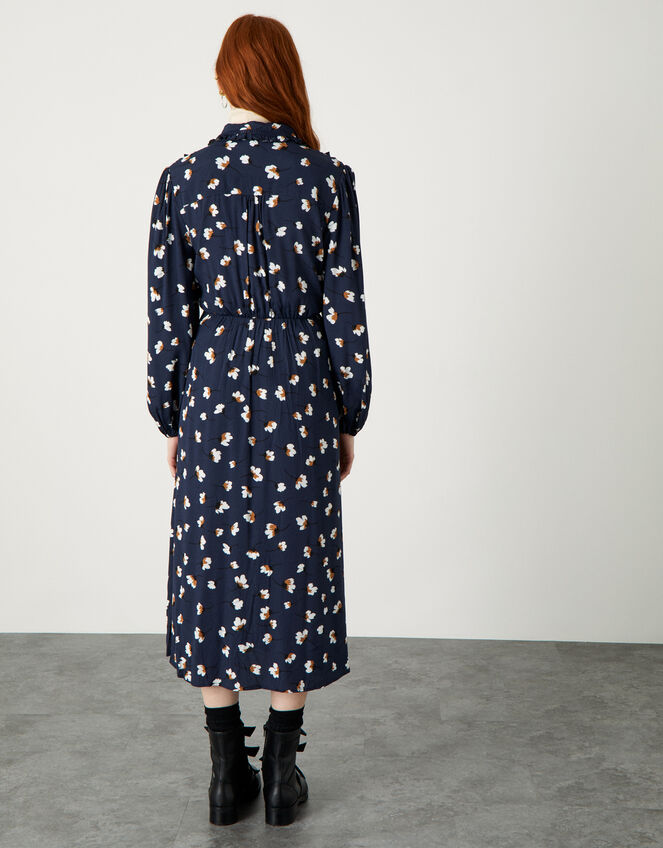 Floral Print Shirt Dress with LENZING&trade; ECOVERO&trade;, Blue (NAVY), large