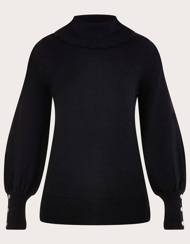 Polo Neck Jumper with LENZING™ ECOVERO™ , Black (BLACK), large