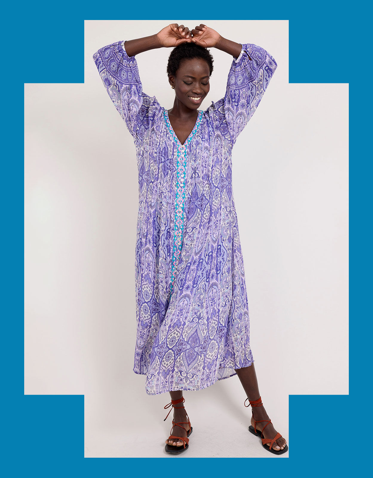 East Paisley Print Maxi Dress Purple