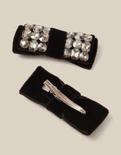 2-Pack Jewel Bow Hair Clips, , large