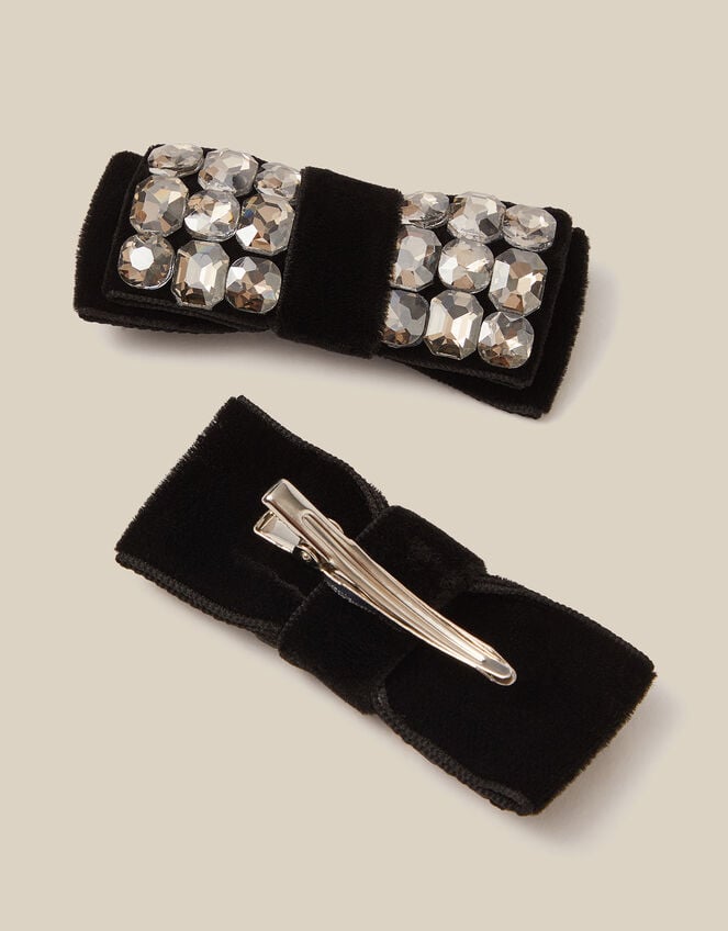 2-Pack Jewel Bow Hair Clips, , large