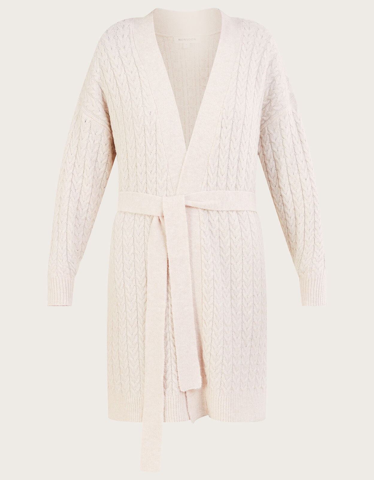 Belted long cardigan best sale