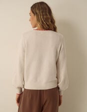 Cara Crew Neck Christmas Jumper, Ivory (IVORY), large