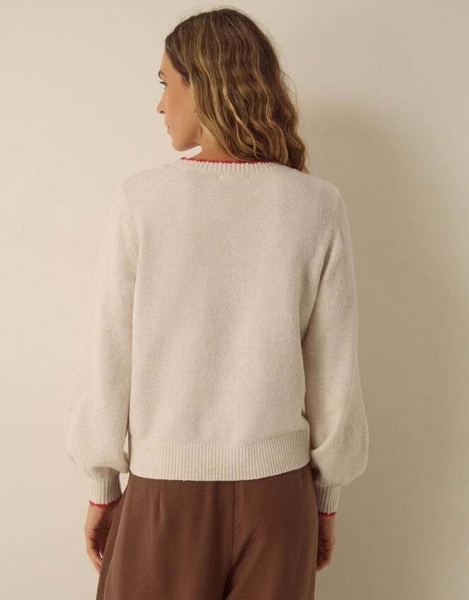Cara Crew Neck Christmas Jumper, Ivory (IVORY), large
