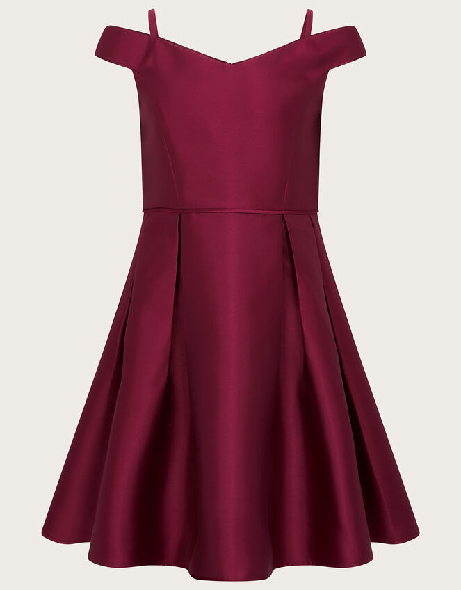 Bardot Duchess Twill Prom Dress, Red (RED), large