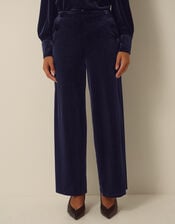 Verna Velvet Wide Leg Trousers, Blue (MIDNIGHT), large
