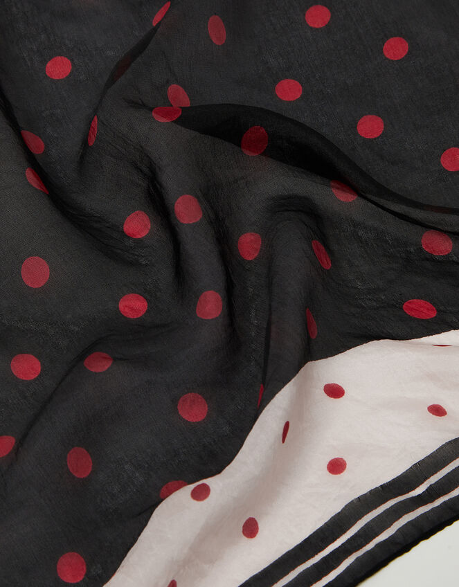 Penny Polka Dot Square Silk Scarf, , large