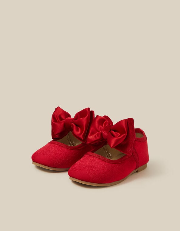 Baby Bow Velvet Walkers, Red (RED), large