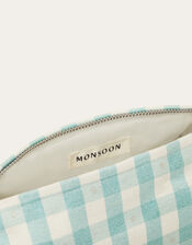 Clementine Gingham Print Make Up Bag, , large