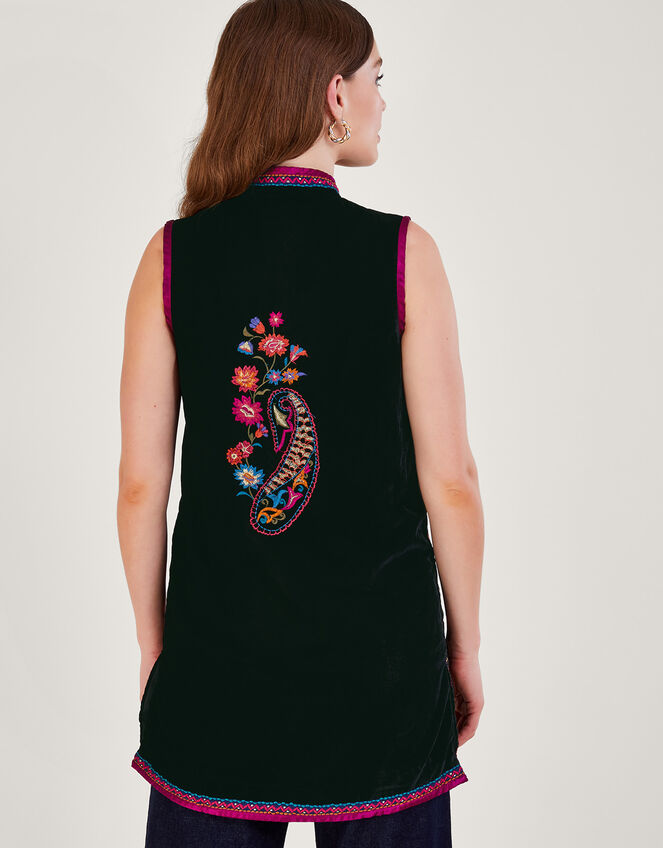 Phoebe Embroidered Waistcoat, Black (BLACK), large