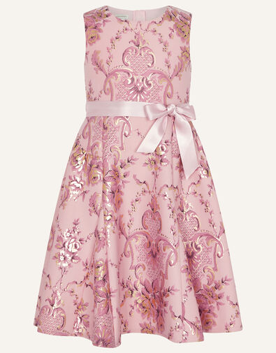 Versailles Foil Print Scuba Dress Pink, Pink (PINK), large