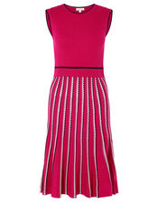 Mimi Ribbed Knit Sleeveless Dress, Pink (PINK), large