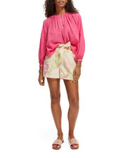 Scotch and Soda Button Neckline Easy Dobby Blouse, Pink (PINK), large