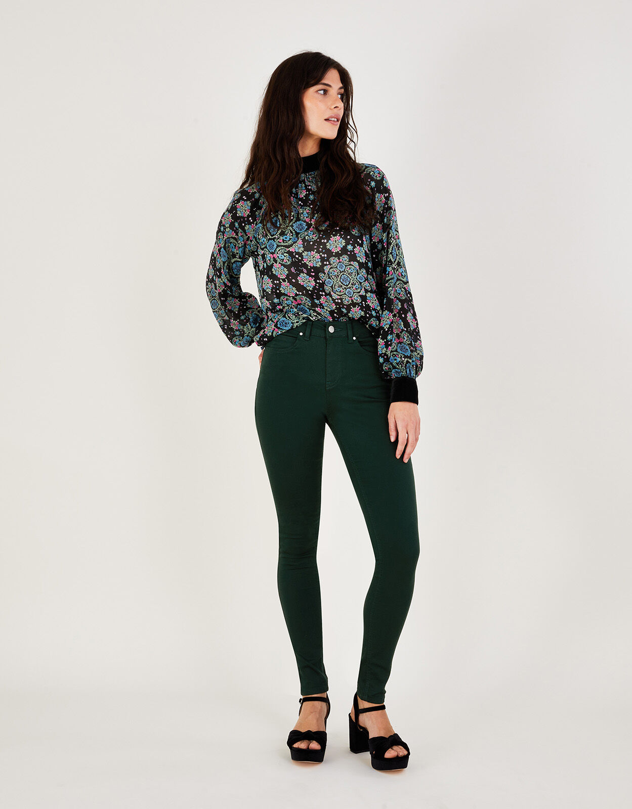 Nadine Regular Length Skinny Jeans Green