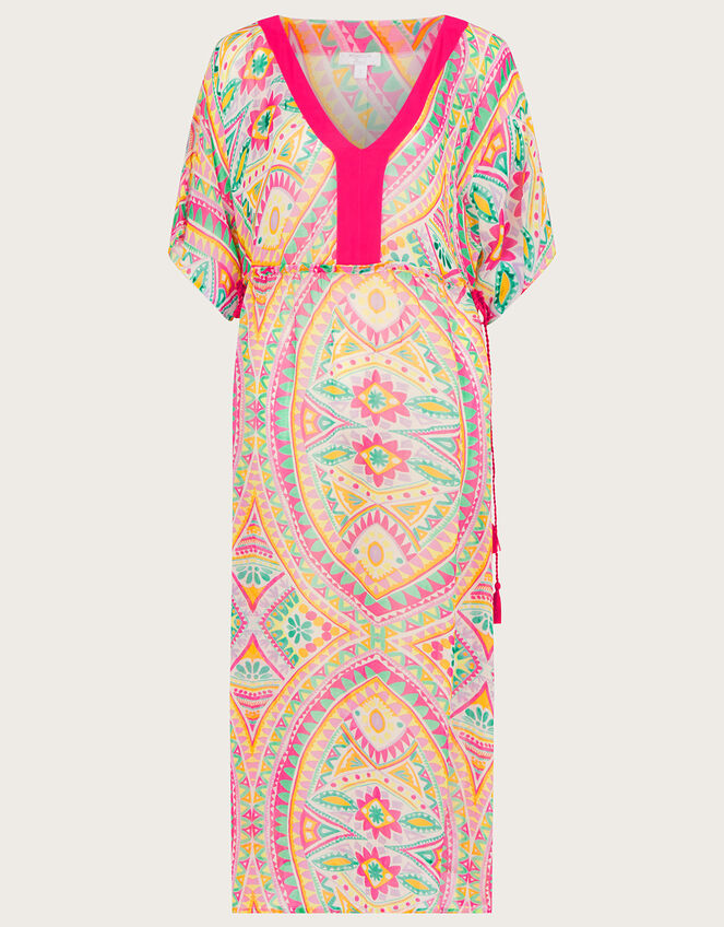 Mosaic Print Maxi Kaftan, Pink (PINK), large