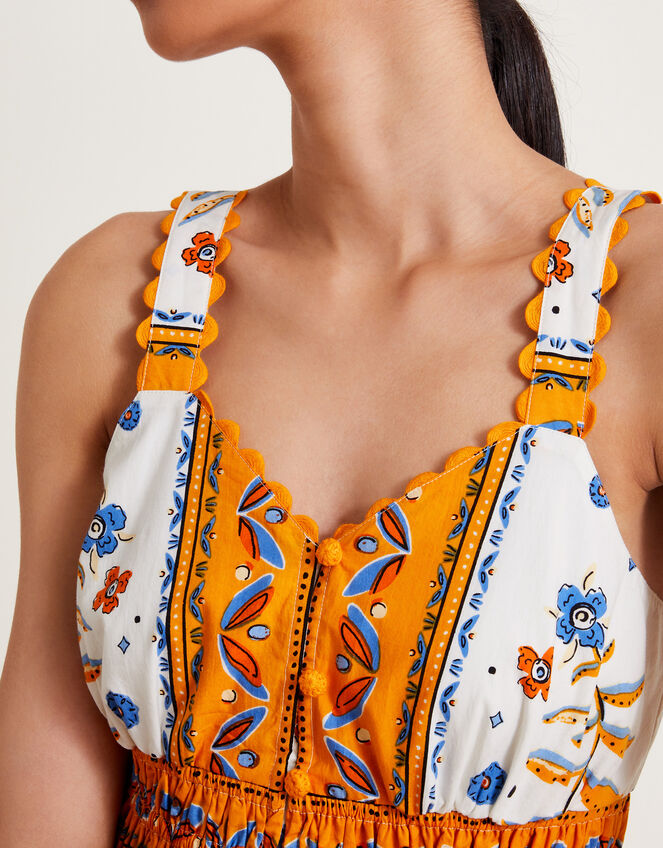Anya Border Print Dress, Yellow (YELLOW), large
