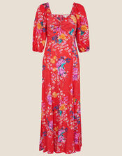 Omi Floral Print Midi Dress, Red (RED), large