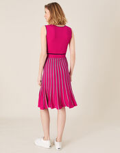 Mimi Ribbed Knit Sleeveless Dress, Pink (PINK), large