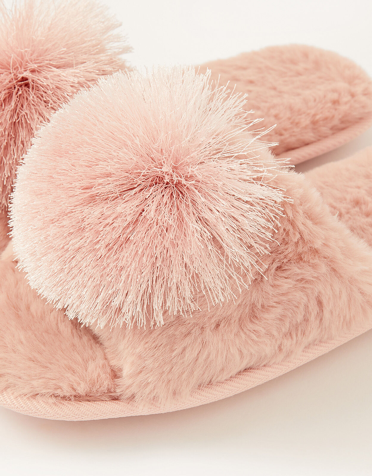 Faux Fur Pom Pom Slippers Pink Women s Shoes Monsoon UK