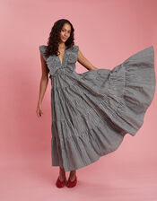 Sundress Shandrani Gingham Maxi Dress, Black (BLACK WHITE), large