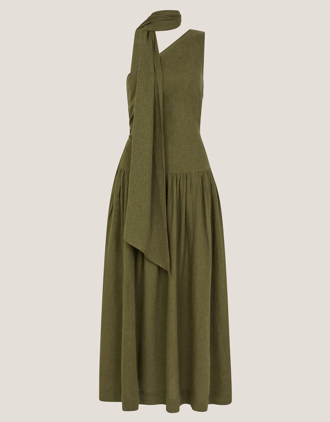 The India Edit Leila One Shoulder Maxi Dress, Green (KHAKI), large