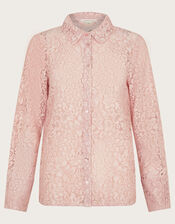 Lia Floral Lace Shirt, Pink (PINK), large