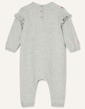Newborn Floral Knit Sleepsuit, Grey (GREY), large