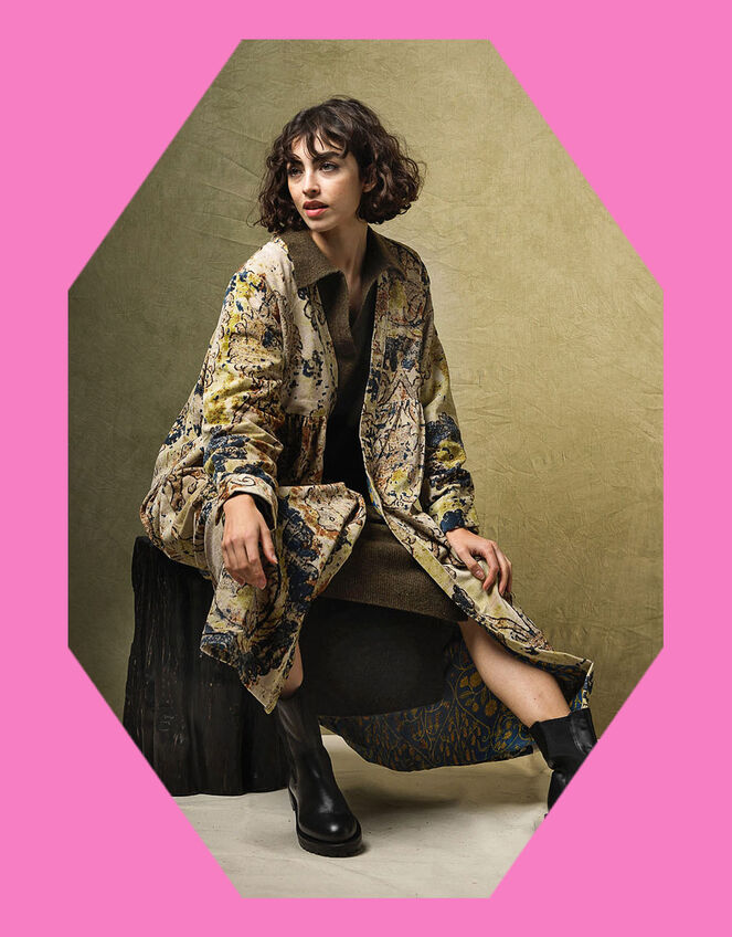 One Hundred Stars Dhurrie Velvet Duster , , large