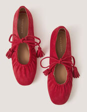 Blair Faux Suede Ballet Pumps, Red (RED), large