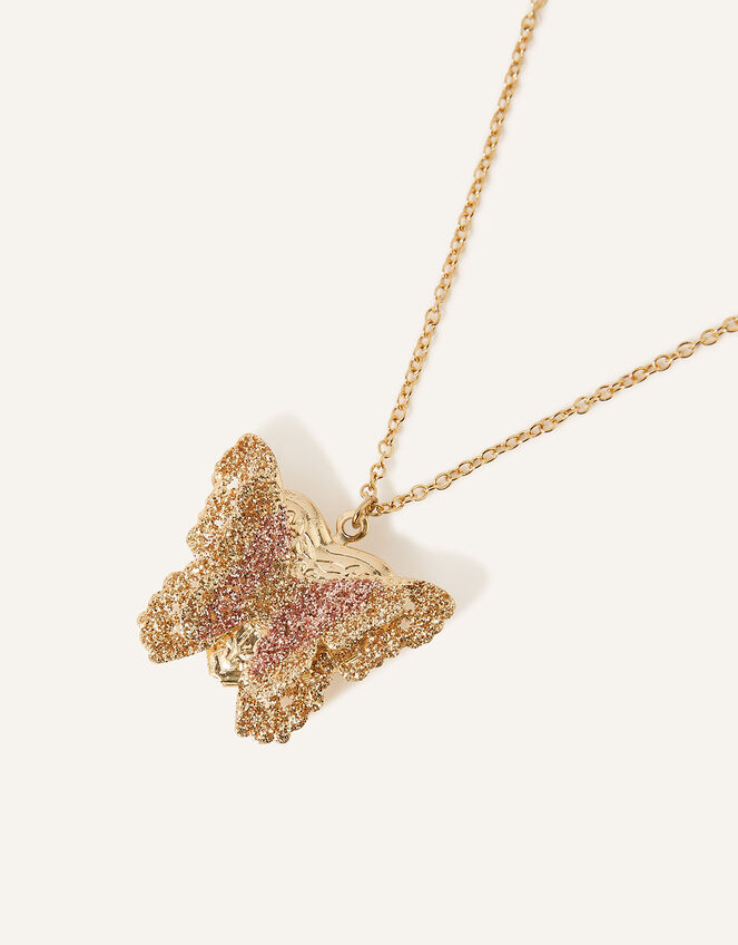 Ombre Butterfly Locket Necklace, , large