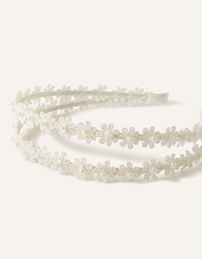 Bridesmaid Lace Double Strap Headband, , large