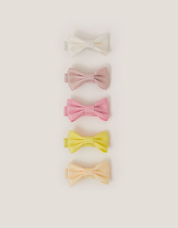 5-Pack Mini Bow Hair Clips, Yellow (YELLOW), large