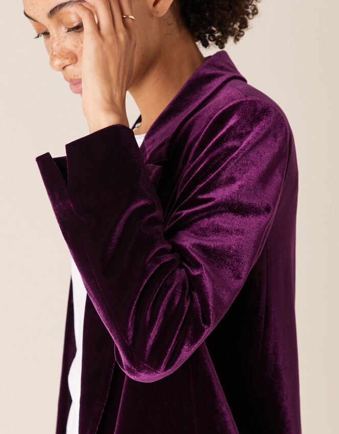 Velvet Blazer, Purple (PLUM), large