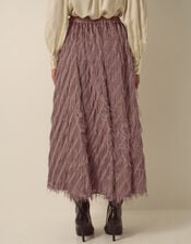 Fayana Fringe A-Line Midi Skirt, Mink (MINK), large
