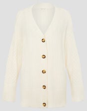 Opal Oversized Knit Cardigan, Ivory (IVORY), large