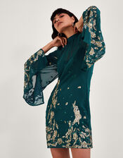 Avery Embellished Tunic Dress, Green (GREEN), large